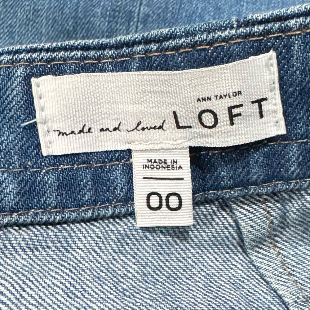 Loft Denim Lace Up Mini Skirt Women’s 00 - Picture 2 of 3